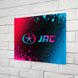 Холст прямоугольный JAC - neon gradient: надпись и символ, цвет: 3D-принт — фото 2