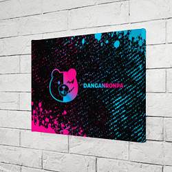Холст прямоугольный Danganronpa - neon gradient: надпись и символ, цвет: 3D-принт — фото 2