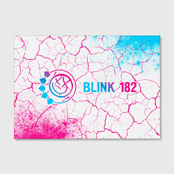 Холст прямоугольный Blink 182 neon gradient style: надпись и символ, цвет: 3D-принт — фото 2