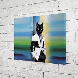 Холст прямоугольный Cat fashionista - neural network - pop art, цвет: 3D-принт — фото 2