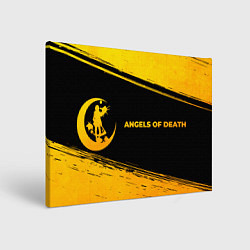 Холст прямоугольный Angels of Death - gold gradient: надпись и символ, цвет: 3D-принт