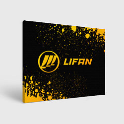 Холст прямоугольный Lifan - gold gradient: надпись и символ, цвет: 3D-принт