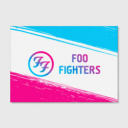 Холст прямоугольный Foo Fighters neon gradient style: надпись и символ, цвет: 3D-принт — фото 2
