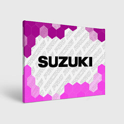 Холст прямоугольный Suzuki pro racing: надпись и символ, цвет: 3D-принт