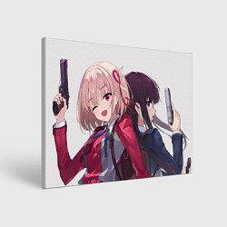 Холст прямоугольный Такина Иноуэ и Тисато Нисикиги - Lycoris Recoil, цвет: 3D-принт