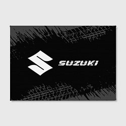 Холст прямоугольный Suzuki speed на темном фоне со следами шин: надпис, цвет: 3D-принт — фото 2