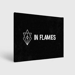 Картина прямоугольная In Flames glitch на темном фоне: надпись и символ