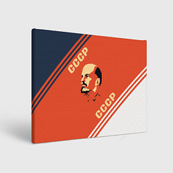 Холст прямоугольный Ленин на красном фоне, цвет: 3D-принт