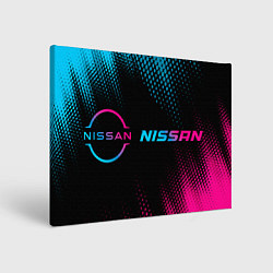 Картина прямоугольная Nissan - neon gradient: надпись и символ