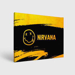 Картина прямоугольная Nirvana - gold gradient: надпись и символ