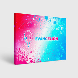 Холст прямоугольный Evangelion neon gradient style: надпись и символ, цвет: 3D-принт