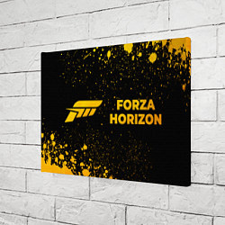 Холст прямоугольный Forza Horizon - gold gradient: надпись и символ, цвет: 3D-принт — фото 2