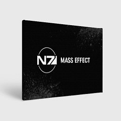 Холст прямоугольный Mass Effect glitch на темном фоне: надпись и симво, цвет: 3D-принт