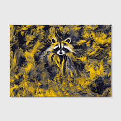 Холст прямоугольный Абстрактный желтый енот в стиле арт, цвет: 3D-принт — фото 2
