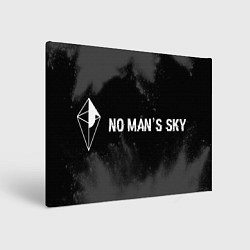 Холст прямоугольный No Mans Sky glitch на темном фоне: надпись и симво, цвет: 3D-принт