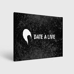 Картина прямоугольная Date A Live glitch на темном фоне: надпись и симво