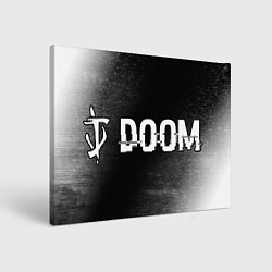 Холст прямоугольный Doom glitch на темном фоне: надпись и символ, цвет: 3D-принт