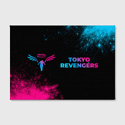 Холст прямоугольный Tokyo Revengers - neon gradient: надпись и символ, цвет: 3D-принт — фото 2