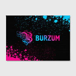 Холст прямоугольный Burzum - neon gradient: надпись и символ, цвет: 3D-принт — фото 2