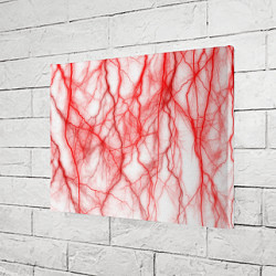 Холст прямоугольный Белый фон и красные молнии, цвет: 3D-принт — фото 2