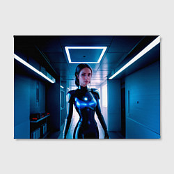 Холст прямоугольный Девушка биоробот на космической станции, цвет: 3D-принт — фото 2