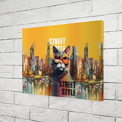 Холст прямоугольный Кот в городе - street style, цвет: 3D-принт — фото 2