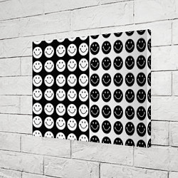 Холст прямоугольный Smiley black and white, цвет: 3D-принт — фото 2