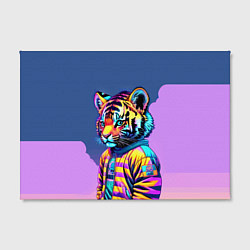 Холст прямоугольный Cool tiger cub - pop art, цвет: 3D-принт — фото 2