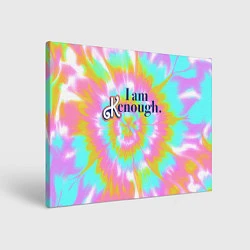 Холст прямоугольный I am Kenough - retro tie-dye, цвет: 3D-принт