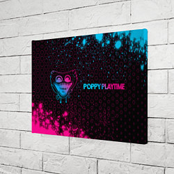 Холст прямоугольный Poppy Playtime - neon gradient: надпись и символ, цвет: 3D-принт — фото 2