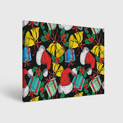 Картина прямоугольная Узор с рождественскими колокольчиками