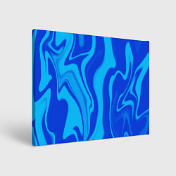Холст прямоугольный Абстракция разлитые краски сине-голубой, цвет: 3D-принт