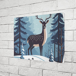 Холст прямоугольный Зимняя сказка олень в лесу, цвет: 3D-принт — фото 2