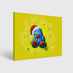 Холст прямоугольный Плюшевый Санта Клаус, цвет: 3D-принт