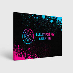 Холст прямоугольный Bullet For My Valentine - neon gradient по-горизон, цвет: 3D-принт