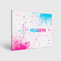 Холст прямоугольный Megadeth neon gradient style по-горизонтали, цвет: 3D-принт