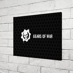 Холст прямоугольный Gears of War glitch на темном фоне по-горизонтали, цвет: 3D-принт — фото 2