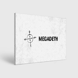 Холст прямоугольный Megadeth glitch на светлом фоне по-горизонтали, цвет: 3D-принт