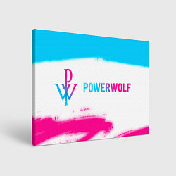 Холст прямоугольный Powerwolf neon gradient style по-горизонтали, цвет: 3D-принт