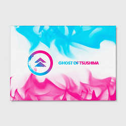 Холст прямоугольный Ghost of Tsushima neon gradient style по-горизонта, цвет: 3D-принт — фото 2