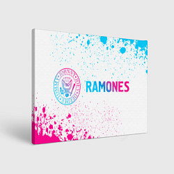 Холст прямоугольный Ramones neon gradient style по-горизонтали, цвет: 3D-принт