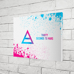 Холст прямоугольный Thirty Seconds to Mars neon gradient style по-гори, цвет: 3D-принт — фото 2