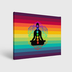 Холст прямоугольный Символ кундалини йоги - чакры исцеления, цвет: 3D-принт
