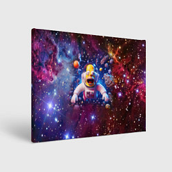 Холст прямоугольный Homer Simpson in space - ai art, цвет: 3D-принт