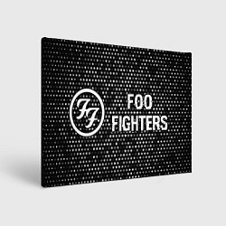 Холст прямоугольный Foo Fighters glitch на темном фоне по-горизонтали, цвет: 3D-принт
