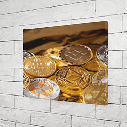 Холст прямоугольный Виртуальные монеты, цвет: 3D-принт — фото 2