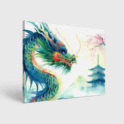 Картина прямоугольная Japanese dragon - watercolor art