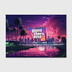 Холст прямоугольный GTA 6 nigh city, цвет: 3D-принт — фото 2
