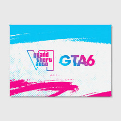 Холст прямоугольный GTA6 neon gradient style по-горизонтали, цвет: 3D-принт — фото 2