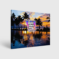 Холст прямоугольный Grand theft auto 6 vice city, цвет: 3D-принт